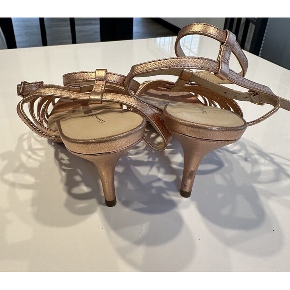 Loeffler Randall Rose Gold Strappy Kitten Heel Sandal Size 7.5 - Picture 10 of 16